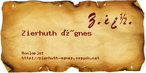 Zierhuth Ágnes névjegykártya